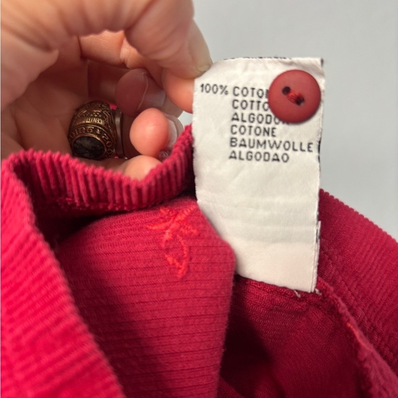 Made in France Berlingot 2yo Red Sleeveless Ctn Corduroy Dress w Star Pattern - Picture 8 of 10